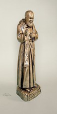 Statua di Padre Pio 50cm con stola, resina, effetto bronzato MADE IN ITALY