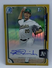 2015 1st Bowman Chrome Seth Streich Athletics SP Gold Auto 5/50