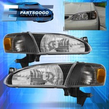 For 98-00 Toyota Corolla Black Headlights Leftright Amber Signal Corner Lamps For 98-00 Toyota Corolla Black Headlights Leftright Amber Signal Corner Lamps