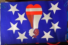 PEACE WITH UNITY VINTAGE 1970 BLACKLIGHT HIPPIE POSTER PRO ARTS -NICE!