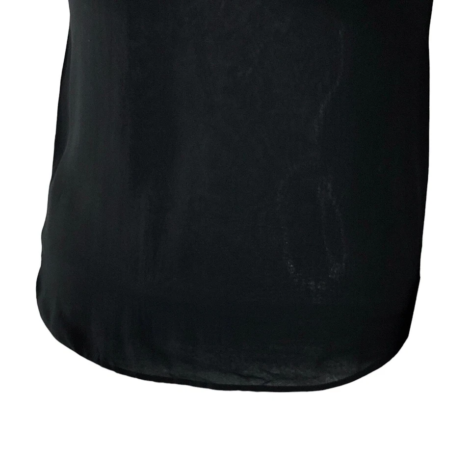 Costume National Womens Size 42 US M Top Semi Sheer Sleeveless Silk Black Foto 3 de 4