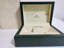 VINTAGE GENUINE ROLEX Green watch box case 31.00.64 wood white wave 251221001yA
