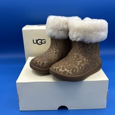 Ugg Toddler Girls Jorie Glitter Leopard Print Booties Chestnut size US 4-5