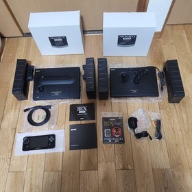 SNK Neo Geo X Gold Limited Edition Console Complete Set Black Tested Used Japan