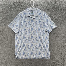 Chubbies Polo Shirt Mens Medium Blue Sailboat...