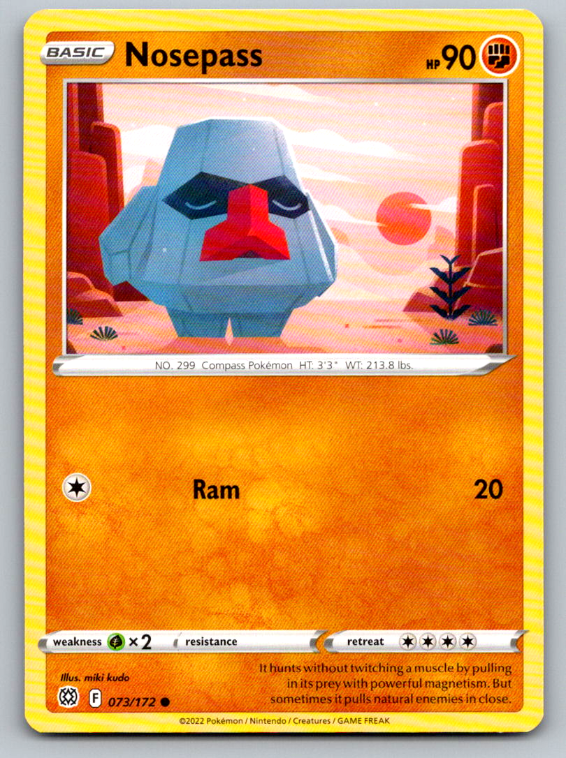 Nosepass 073/172 Common SWSH09: Brilliant Stars Pokemon Near Mint