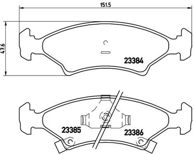 Vorderachse BREMBO P 30 009 Bremsbelagsatz, Scheibenbremse für KIA