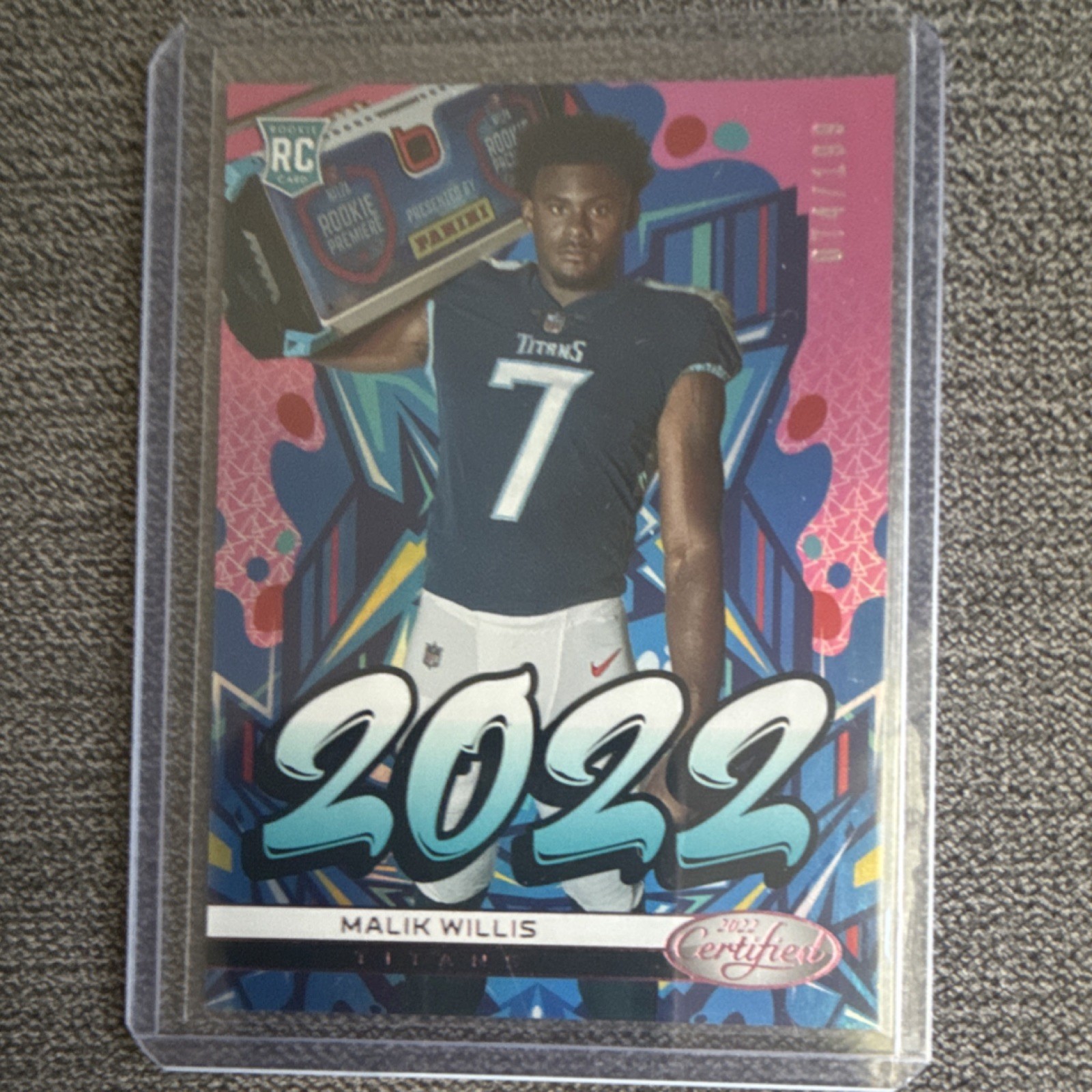 2022 Panini Certified Mirror Pink Malik Willis #2022-2 /199 Tennessee Titans