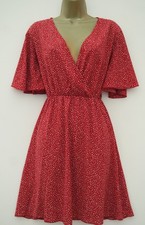 SHEIN RED WHITE POLKA DOT SPOT FIX WRAP TEA SUN DRESS SIZE 1XL 18