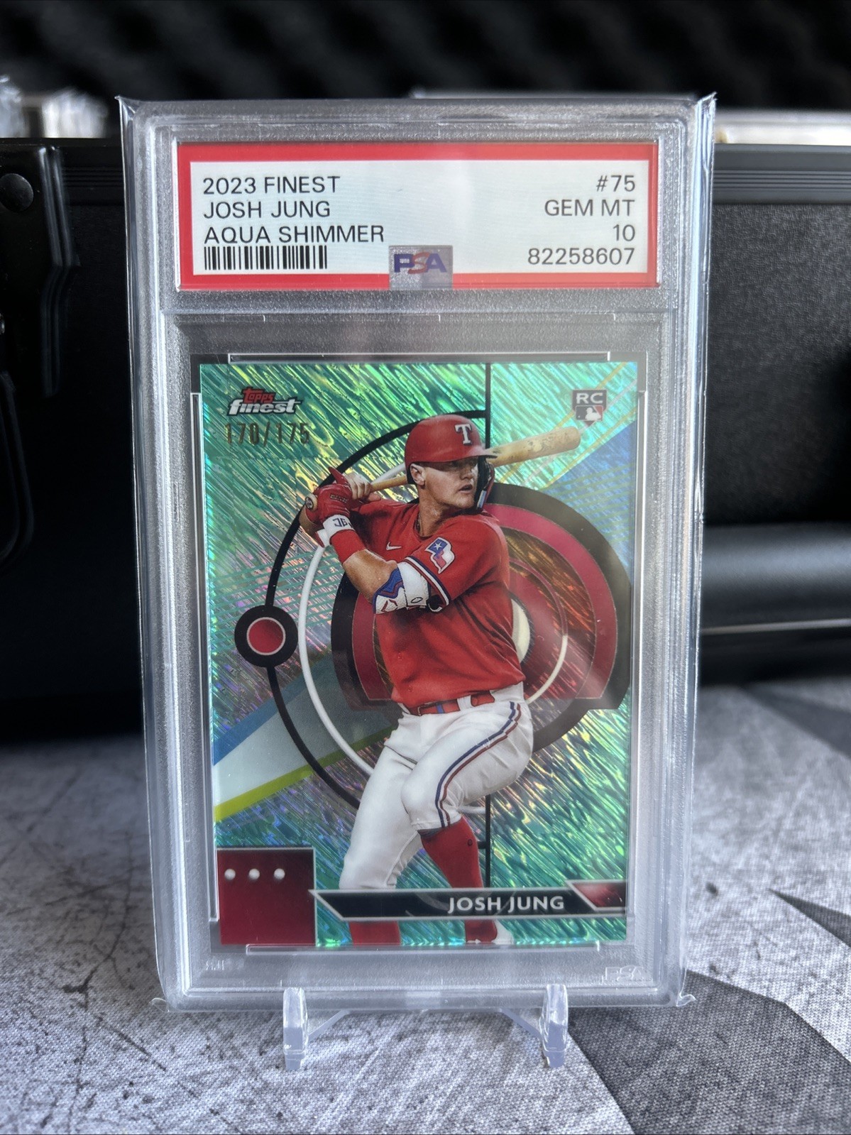 2023 Topps Finest - Josh Jung #75 Aqua Shimmer Refractor /175 (RC)