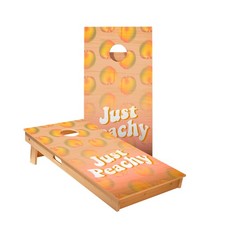 Cornhole Boards Just Peachy ACA Size Poplar Frame Outdoor Lawn Game Set