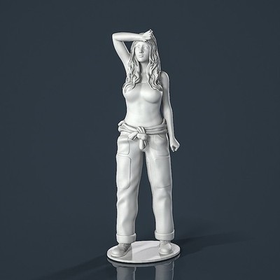 Unpainted Painted resin figurine Woman girl female service worker 1/18 1/24 1/32