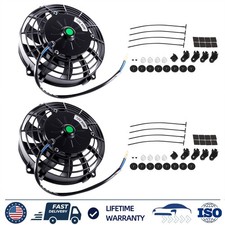 2x Universal 12v Slim Electric Radiator Cooling Fan Push Pull 7 Inch Mount Kit 2x Universal 12v Slim Electric Radiator Cooling Fan Push Pull 7 Inch Mount Kit
