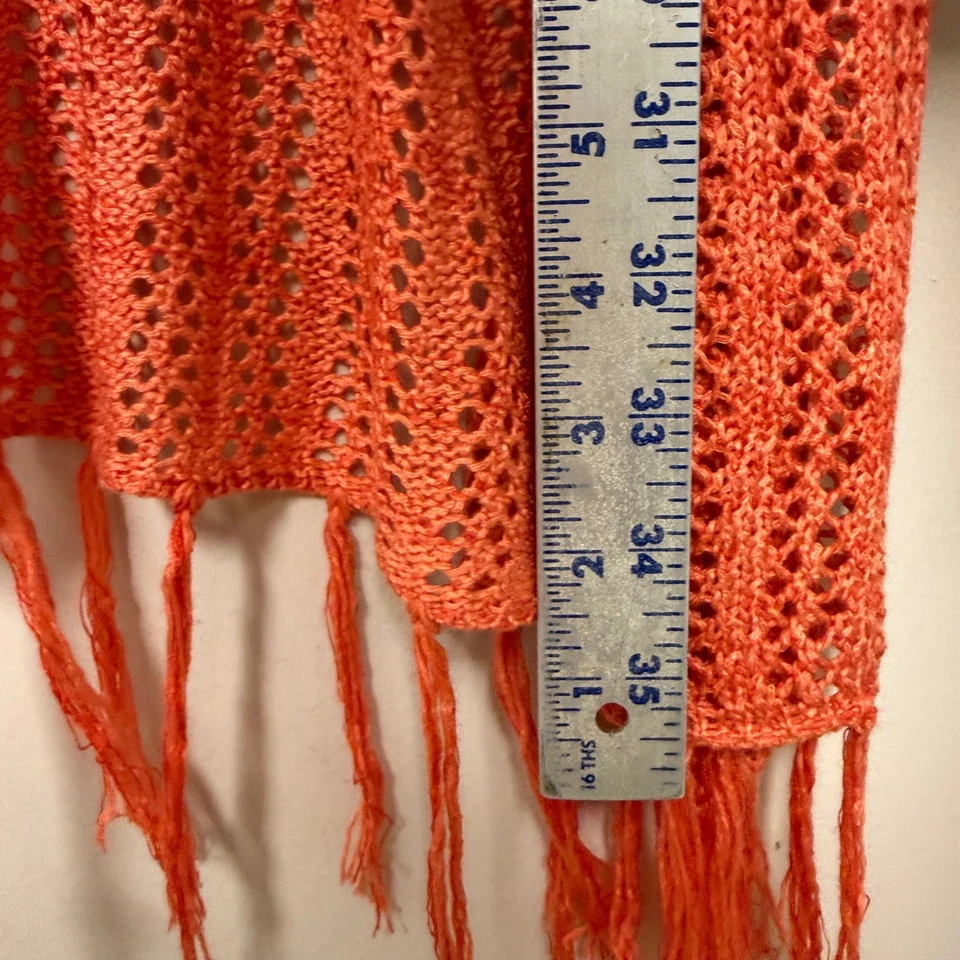 Cárdigan Kimono One World Crochet Flecos Coral Naranja Talla M Foto 4 de 4