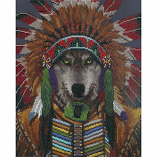 Diamond Dotz Diamond Painting Kit: Wolf Spirit Chief