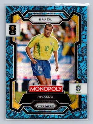 2026 Panini Prizm Monopoly FIFA World Cup #21 Rivaldo Blue Wave Prizms