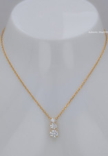 NEW 100 SWAROVSKI Gold Trio White Crystals Eternal Pendant Necklace 5723298