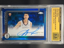 EGOR DEMIN 2025-26 TOPPS CHROME ROOKIE BLUE RC AUTO /150 ODIZCG 9.5 Q4247