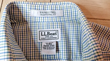 LL Bean Traditional Fit Wrinkle Free Mens Sz 15.5-33 Plaid Check Button Shirt