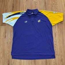 Vintage Minnesota Vikings Puma 90s NFL Collared Purple Polo Shirt Size 2XL
