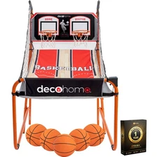 Deco Gear Arcade Basketball Game, Indoor 1-4 Player with 1 Year Warranty