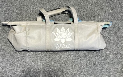Lotus Four-Piece Reusable Trolley Shopping Bag Set, Insulated, Gray/Blue