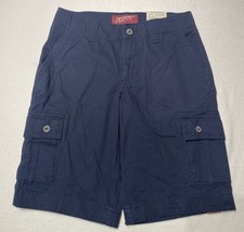 Boys Sz 12 Regular Navy Blue Cargo Shorts Arizona Adjustable Waist NWT