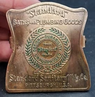 Vintage STANDARD BATH & PLUMBING Pittsburgh Large Advertising Brass Paper Clip