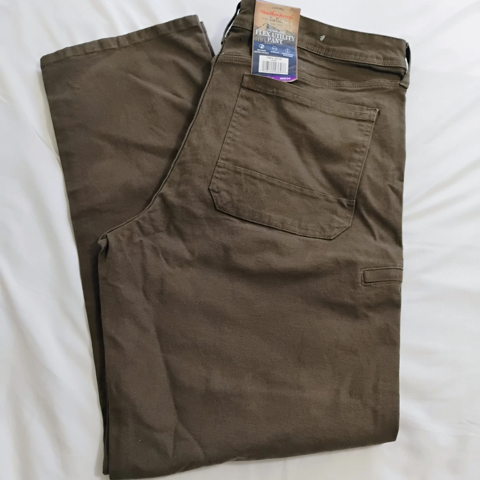 Weatherproof Vintage Men’s Trevorland Flex Utility Pants Loose Fit 40x34