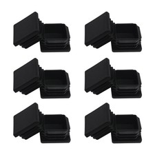 1 1/4 1.25 inch Square Tube End Cap Plastic Plugs 12 Pack,1 Black