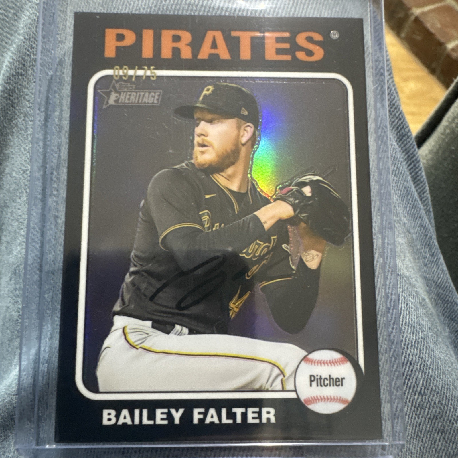 BAILEY FALTER 2024 Topps Heritage #89 Chrome Black Border SSP 09/75 Pirates Ace