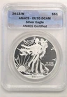 2013 W $1 American Silver Eagle ANACS EU70DCAM- ENHANCED UNCIRCULATED