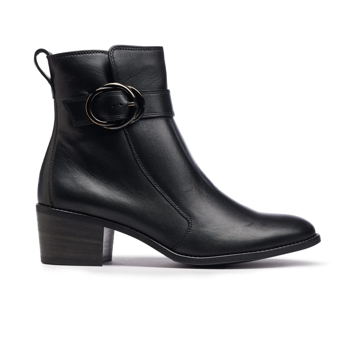 Zapatos Botines Mujer Negro Chileno Y Cuero