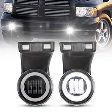  Dodge Ram LED Fog Lights with Daytime Running Lights Set,1 Pair Clear Lens 