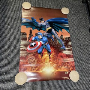 Batman & Captain America 1996 Poster John Byrne Marvel DC Comics 22x34