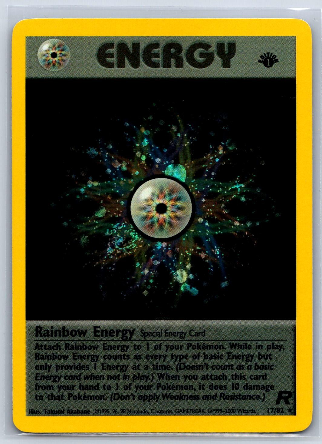 Rainbow Energy (Holo) 1st Edition Team Rocket 17/82 Pokemon Card NM
