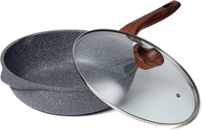 RIOVARM 30 cm Nonstick Deep Frying Pan with Lid, Saute Pans for Induction Hob, 1