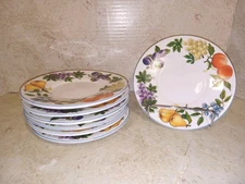 ESSENCE 🍇 Tabletops Unlimited (7) 6.5” Saucers (Plate) 🍑 Retired FRUIT Pattern
