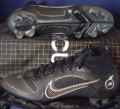 Nike Zoom Mercurial Superfly 8 Elite FG Black Gold Cleats SZ US 7 ( DJ2839-007 )