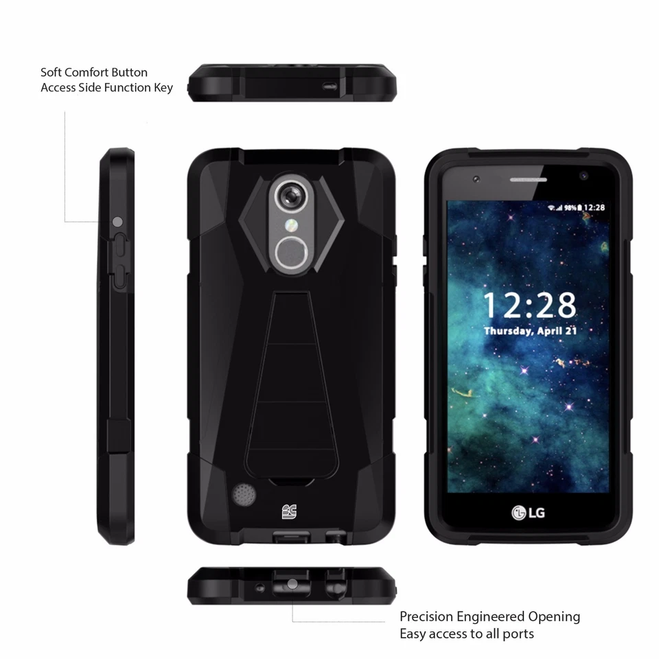 Funda a prueba de golpes con cubierta de soporte para LG LV3 Aristo MS210 Phoenix 3 Fortune Risio 2 Foto 2 de 4