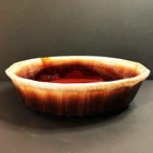 Vintage McCoy Pottery Brown Drip Oval Glaze Casserole Dish Bowl No. 7071