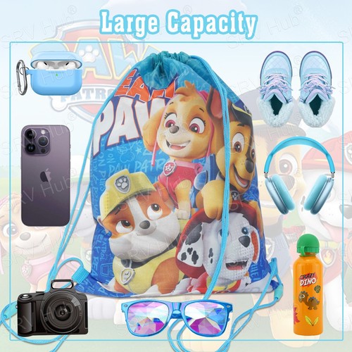 Kids Drawstring Gym Bags 39.5cm & Leak Proof Lunch Boxes, Snack Boxes Party Bags - Picture 30 of 38