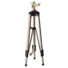 Brass Head Telescoping Tripod Impact Lawn Garden Sprinkler Adjustable 6358 Sq Ft