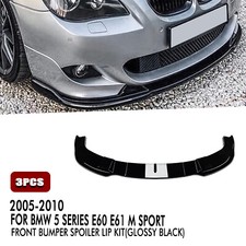 Front Bumper Spoiler Lip Kit For BMW 5 Series E60 E61 M Sport 2004-10 Black
