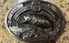 Vintage 1994 Bass Anglers Sportsman Society Brass Finished Belt Buckle