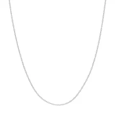 0.60mm Rope Chain Real 14K White Gold 18"