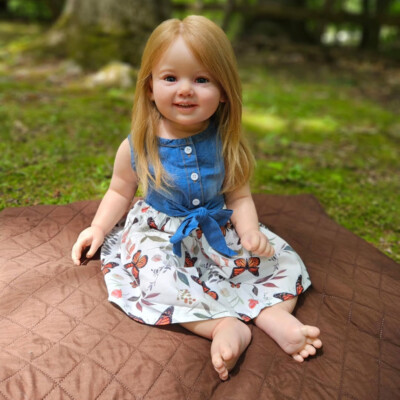 28in Assembled Reborn Baby Doll Lovely Toddler Girl Rooted Hair Birthday Gift
