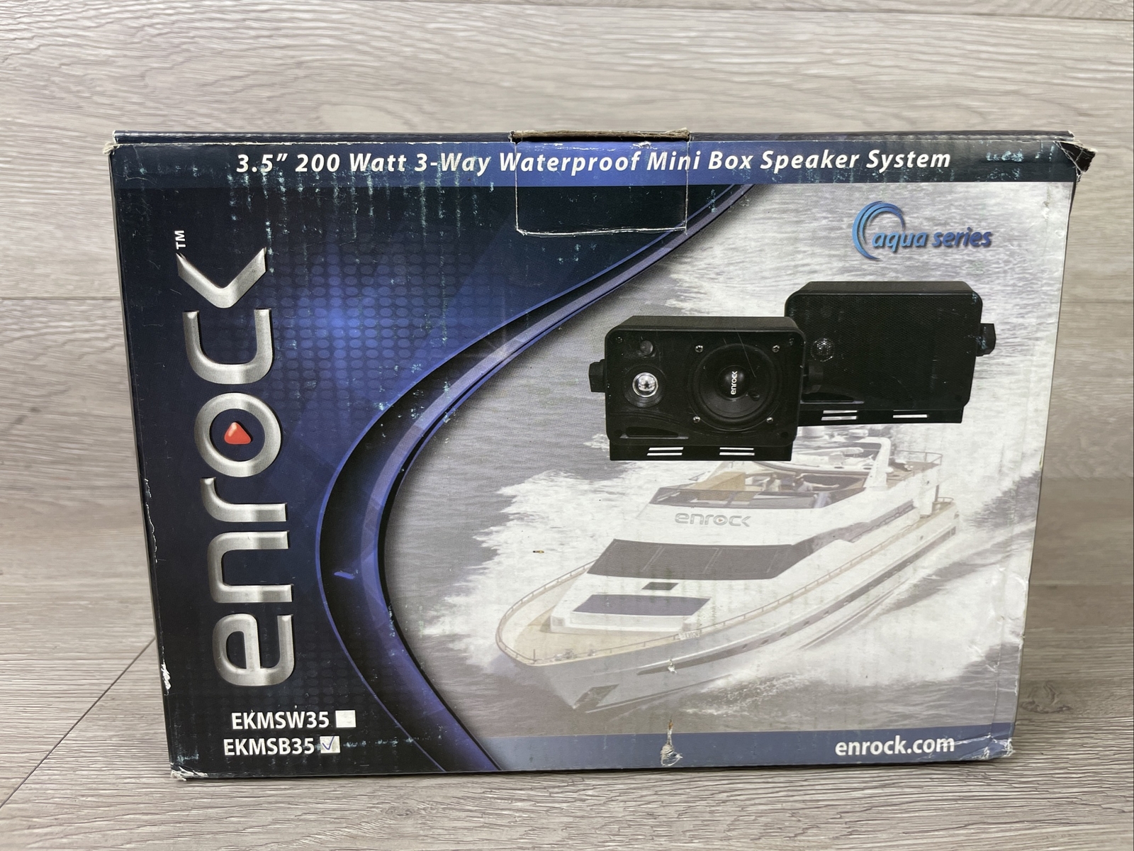 New Enrock Black 200W Waterproof Marine Outdoor Speaker System EKMSB35-image