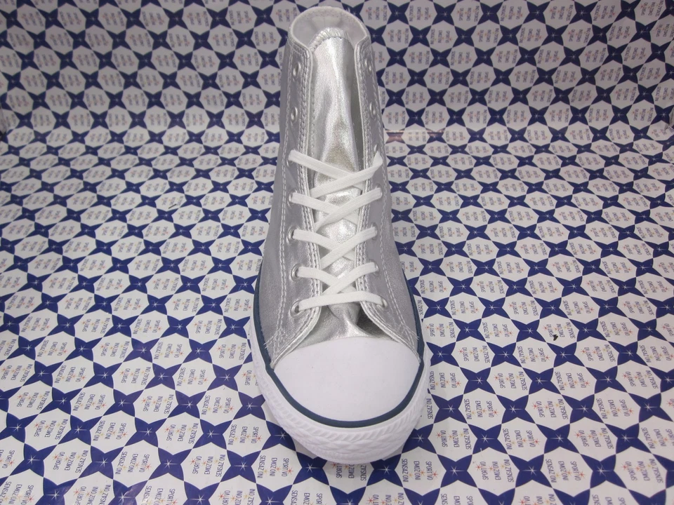 Scarpa Converse All Star Hi Silver Alte Junior -- Argento -- 656835 - Immagine 4 di 4