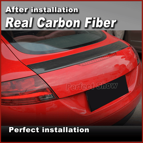 Carbon Fiber Rear Trunk Roof Lid Spoiler Wing Fit for Audi Mk2 TT 8J TTS 08-14 - Picture 4 of 10